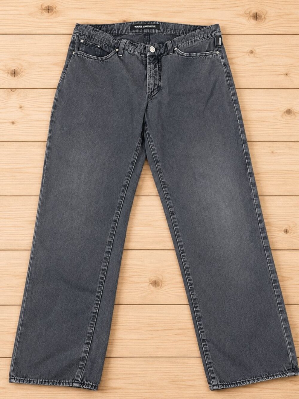 Vintage VERSACE JEANS COUTURE Straight Leg Jeans Washed Charcoal